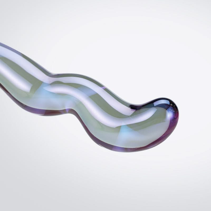 Blue Flame Curved Glass Dildo