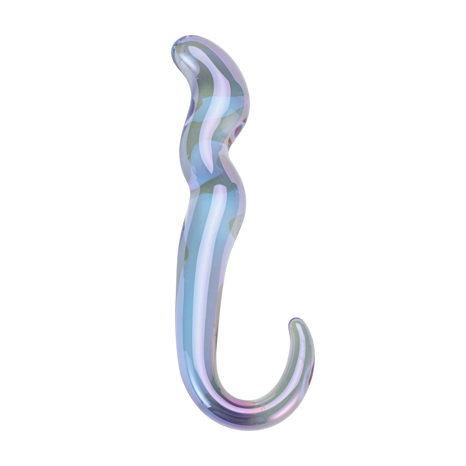 Blue Flame Curved Glass Dildo