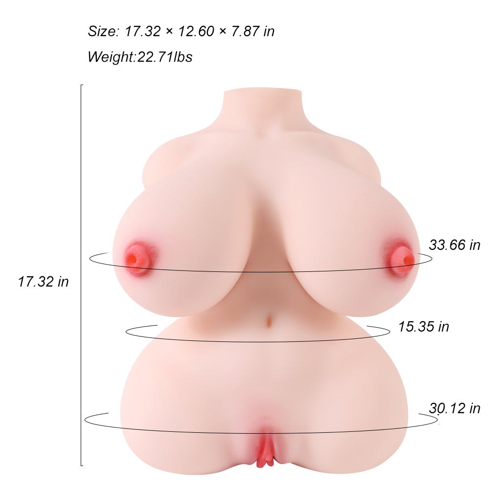 Amanda-22.71LB Big Breasts Deep-V Temptation Goddess Sex Doll Realistic Masturbator