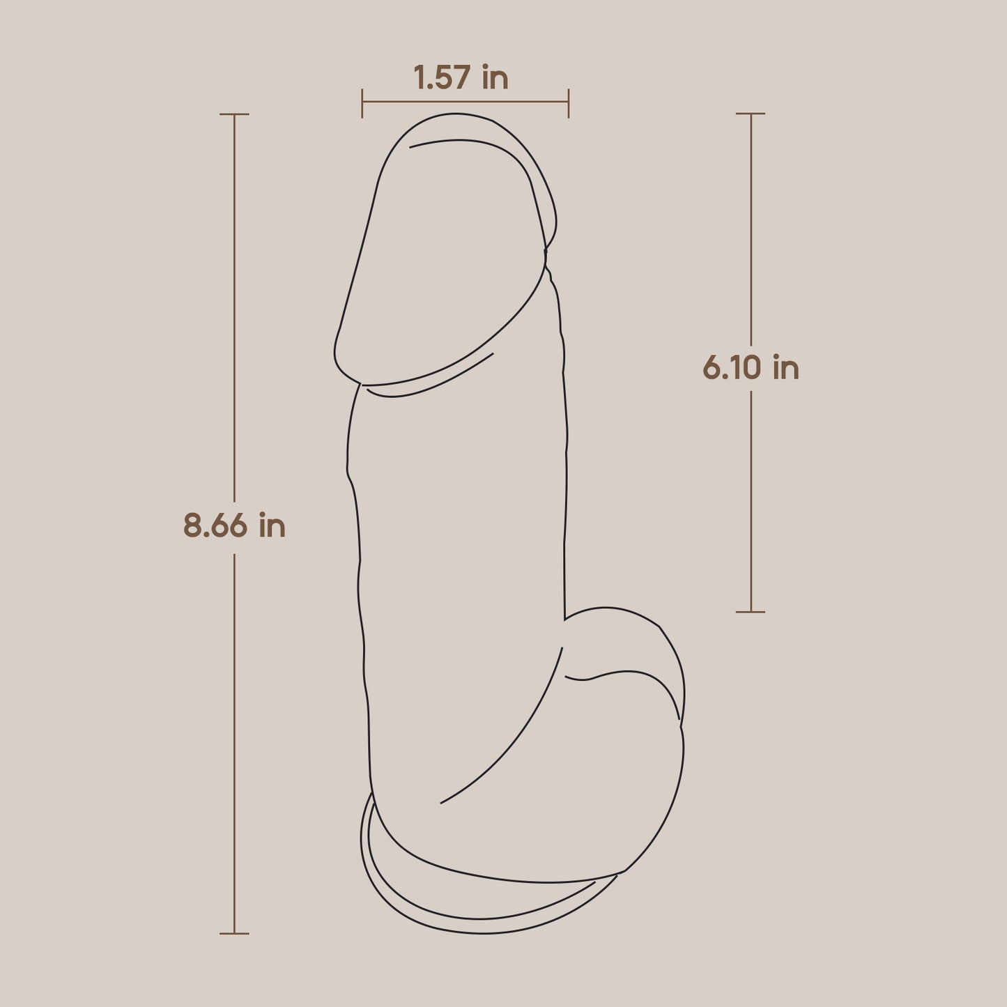 POC 8.5" Dildo - Brown