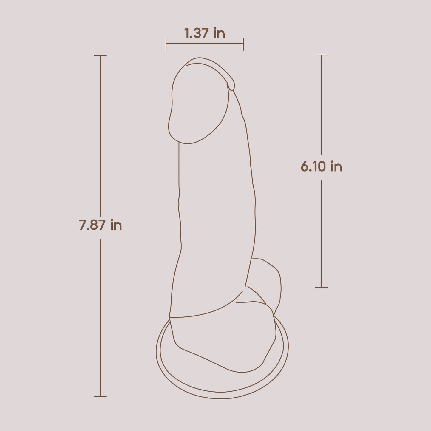 POC 8" Dildo - Brown
