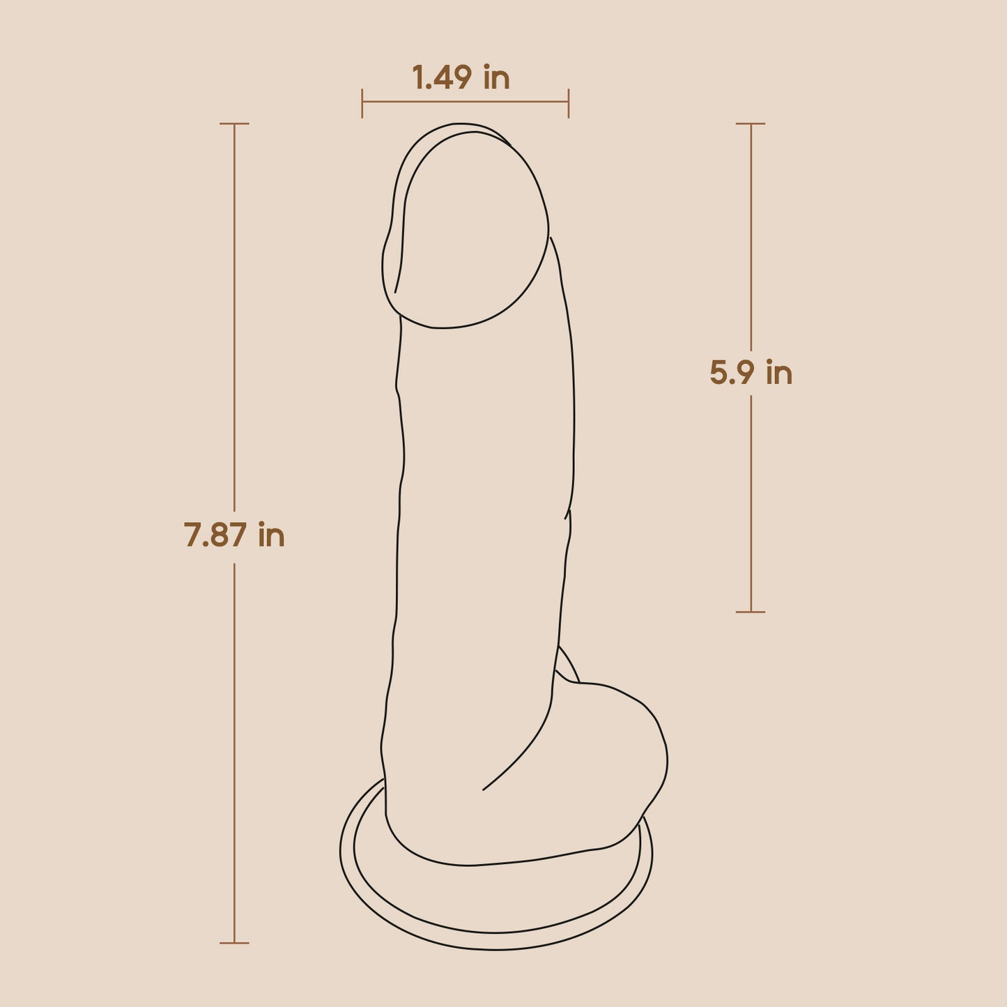 POC 8" Dildo - Caramel