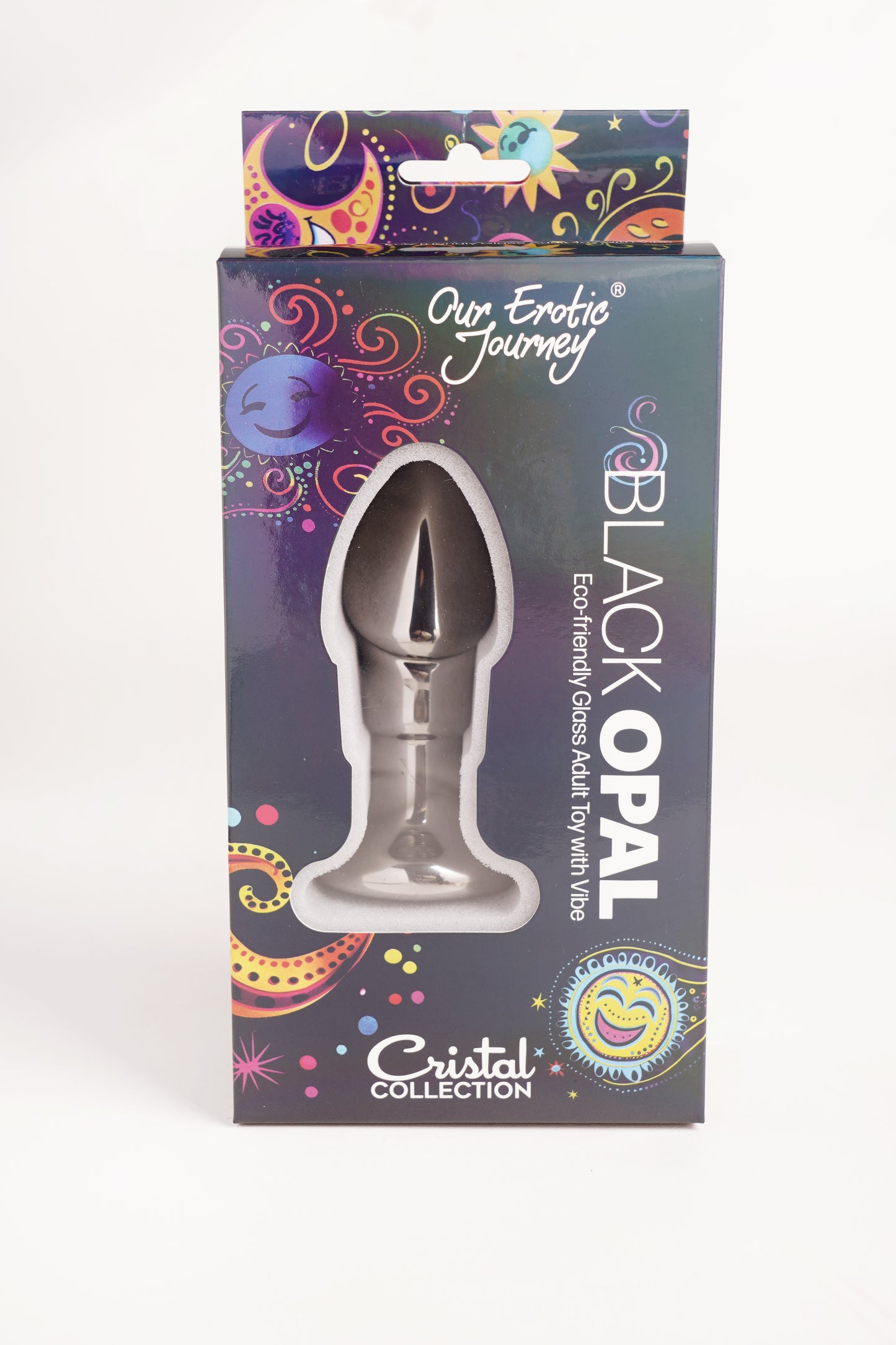 Black Opal Anal Glass Toy with Rechargeable Vibrator