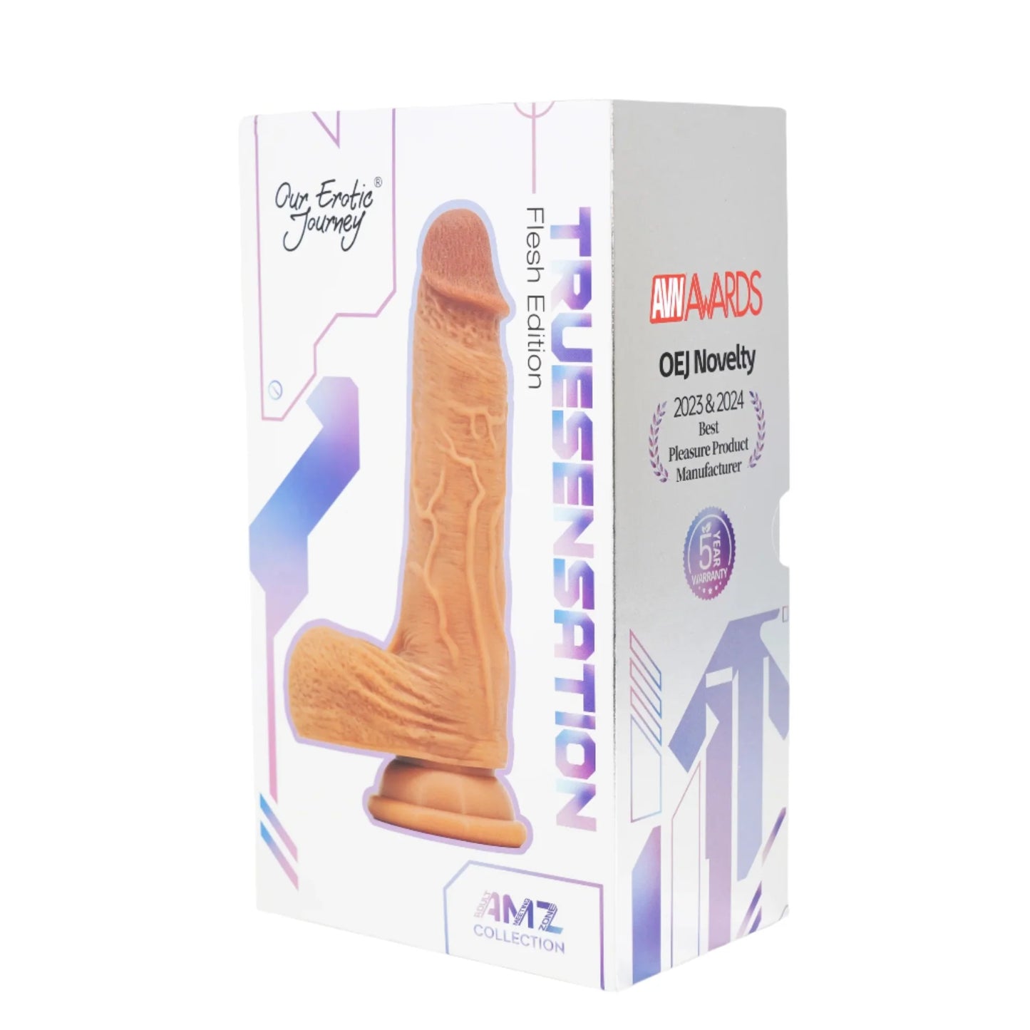 True Sensation App Controlled Realistic Thrusting Vibrating 7 inch Dildo with warming function