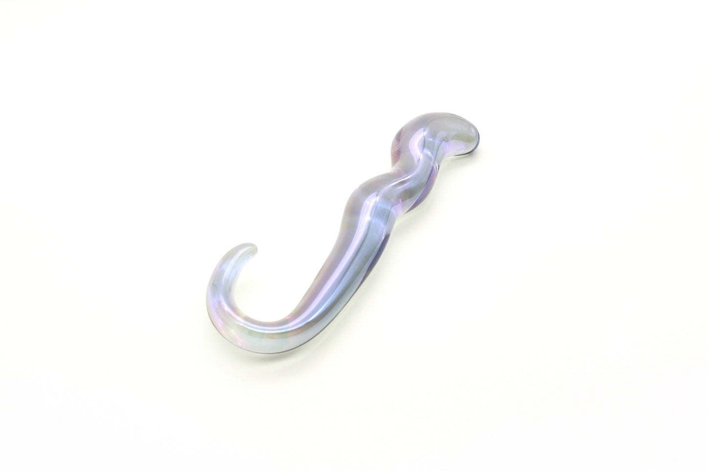 Blue Flame Curved Glass Dildo