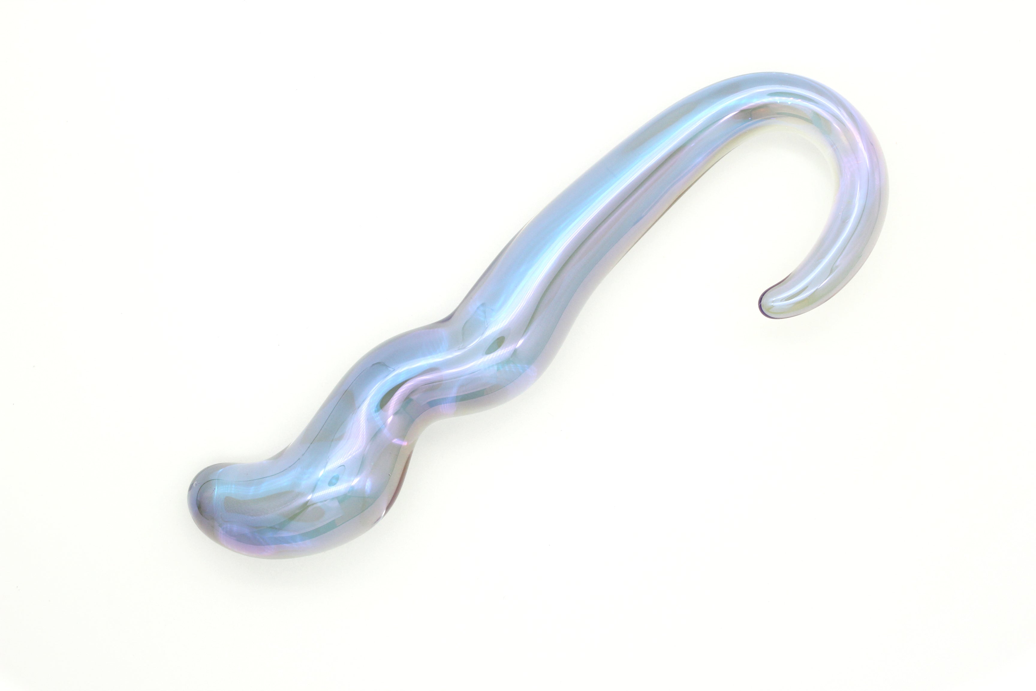 Blue Flame Curved Glass Dildo