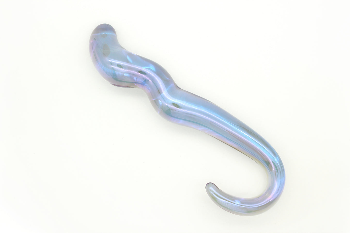 Blue Flame Curved Glass Dildo