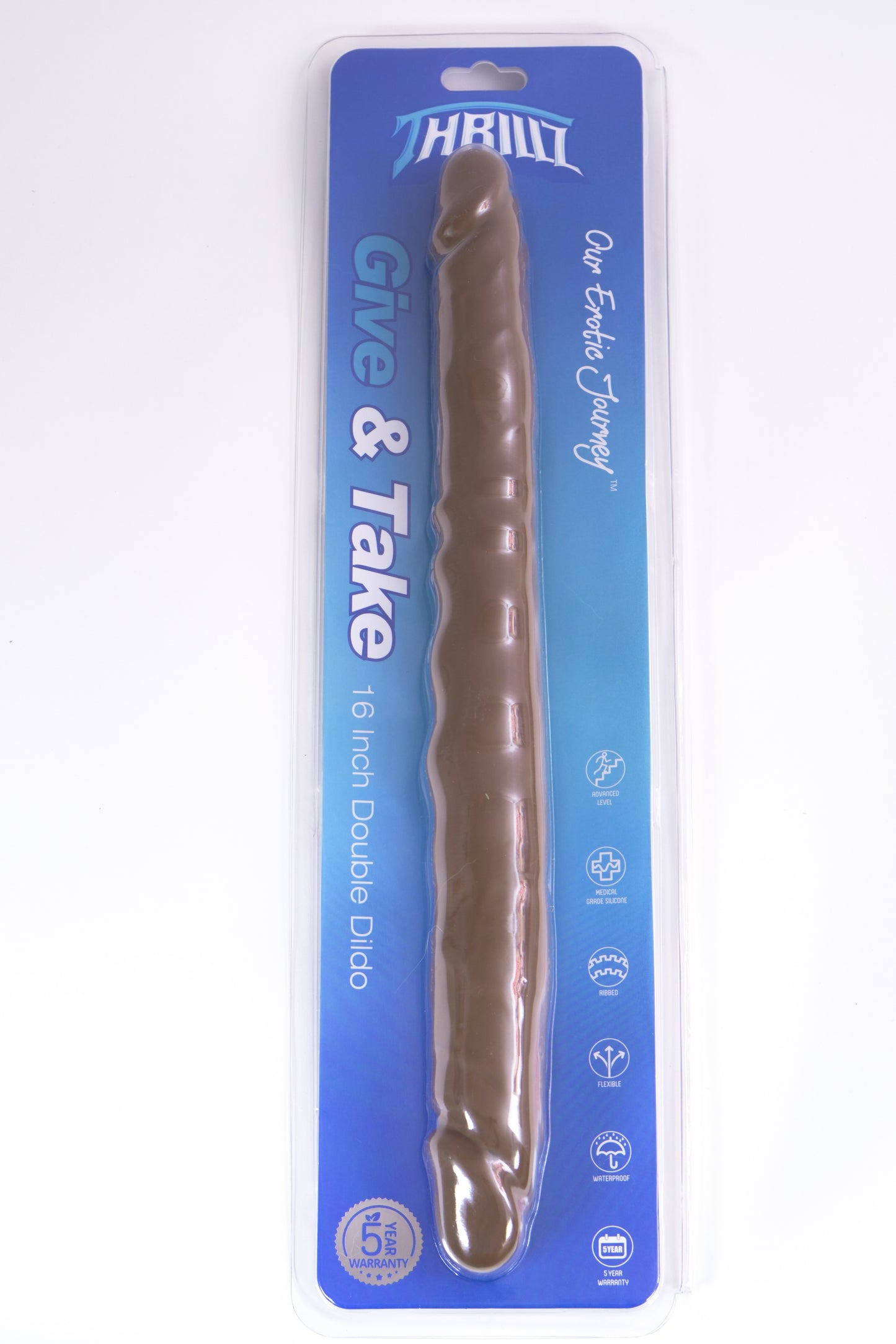 Give & Take 16" Double Ended Flexible Body Safe Silicone Dildo