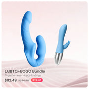 LGBTQ+BOGO Bundle Wireless Strap-on+Rabbit Massager