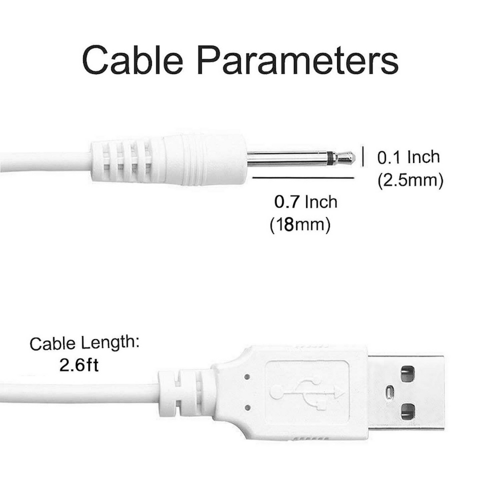 DC Charging Cable for Massager | 2.5 mm Fast Charging Replacement Charger Cord