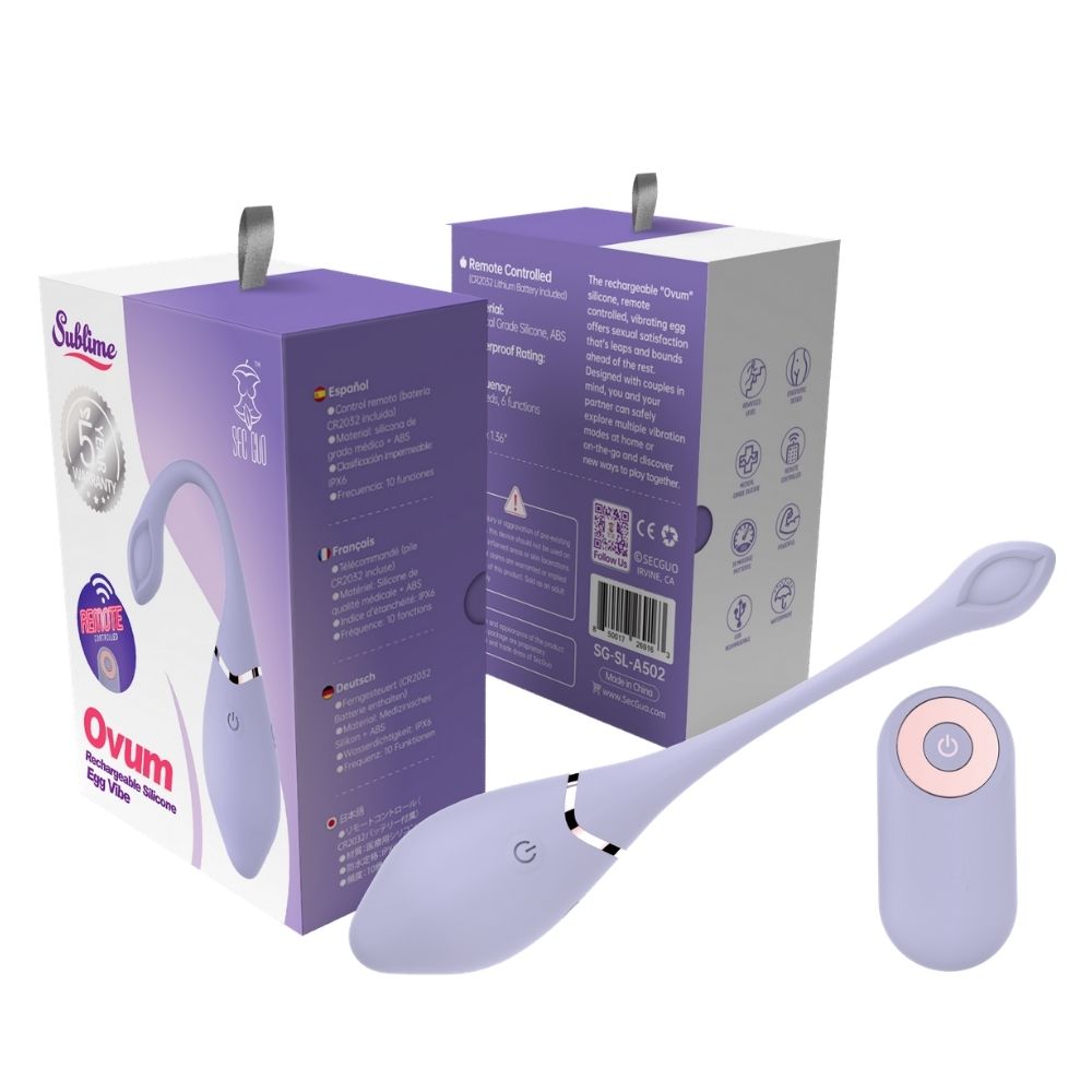 Ovum Rechargeable Lilac Purple Silicone Egg Vibe Sublime Package