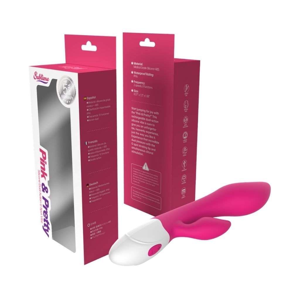 Pink & Pretty Silicone Dual Action G-Spot Vibe Sublime Package